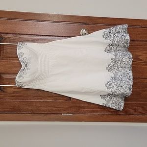 White House Black Market: Black and White strapless dress